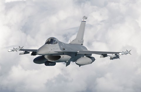 Framed F-16 from the Colorado Air National Guard in flight over Brazil Print
