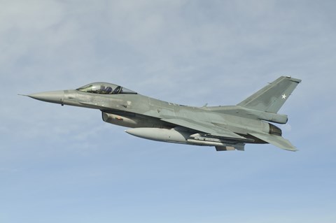 Framed Chilean Air Force F-16 soars through the sky over Brazil Print