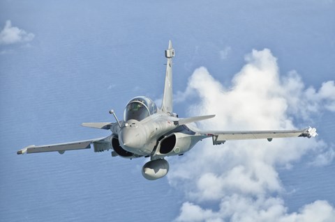 Framed Dassault Rafale of the French Air Force Over Brazil Print