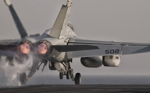 Framed EA-18G Growler Taking Off from USS George HW Bush Print