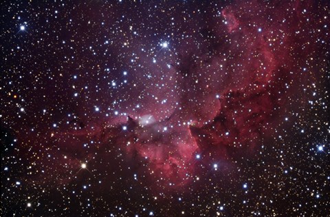 Framed Emission Nebula in the Constellation Cepheus (NGC 7380) Print