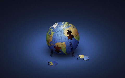 Framed Puzzle Earth Print