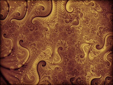 Framed Abstract Illustration in Gold Print