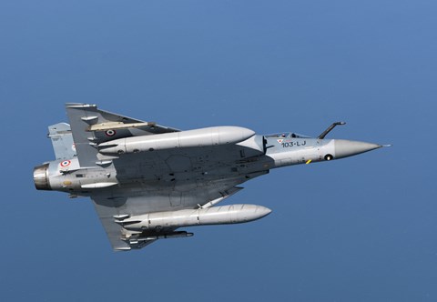 Framed Mirage 2000C of the French Air Force (bottom view) Print