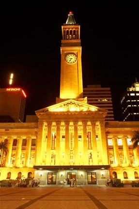 Framed City Hall, King George Square, Brisbane, Queensland, Australia Print