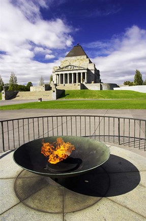 Framed Eternal Flame, Shrine of Rememberance, Melbourne, Victoria, Australia Print