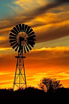 Framed Windmill, Oodnadatta Track, Outback, Australia Print