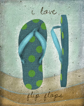 Framed I Love Flip-flops Print