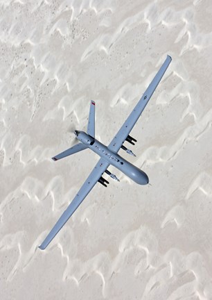 Framed MQ-9 Reaper Training in the White Sands Desert, New Mexico Print