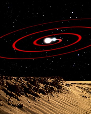 Framed Two stars Tidally Warped Towards the Other Print