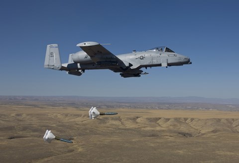 Framed A-10C Thunderbolt Releases two High Drag BDU-50&#39;s over Idaho Print