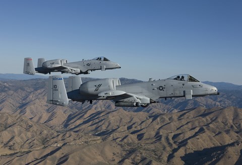 Framed Two A-10 Thunderbolt&#39;s Fly over Central Idaho Print