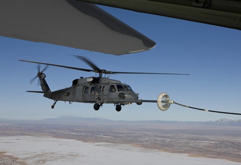 Framed HH-60G Pave Hawk Conducts Aerial Refueling from an HC-130 Print