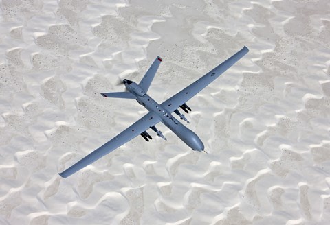 Framed MQ-9 Reaper Flies a Training Mission Over Southern New Mexico Print