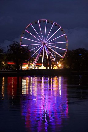 Framed Australia, Melbourne, Amusement Park, Ferris Wheel Print