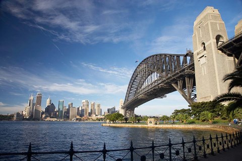 Framed Australia, New South Wales, Sydney Harbour Bridge and CBD Print