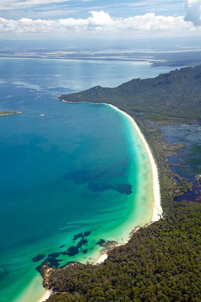 Framed Hazards Beach Coastline, Freycinet, Tasmania, Australia Print