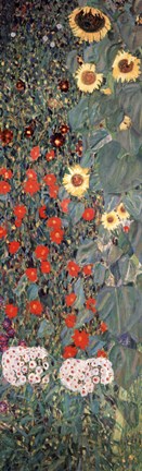 Framed Garden with Sunflowers, c.1906 Print