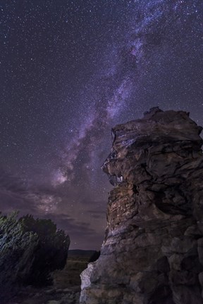 Framed Rocky Hoodoo Against the Milky Way, Oklahoma Print