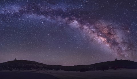 Framed Milky Way Rises the McDonald Observatory near Fort Davis, Texas Print