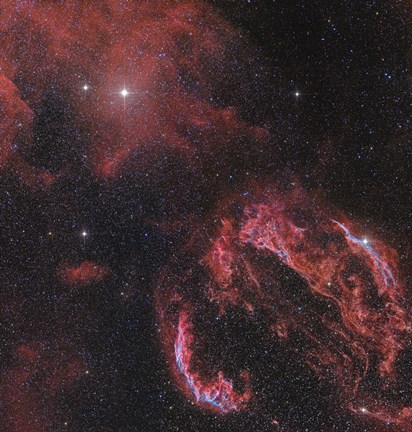 Framed Veil Nebula in the Constellation Cygnus Print