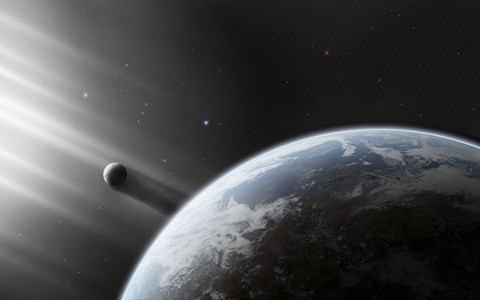 Framed Strange Alien Light Approaches the Earth Print