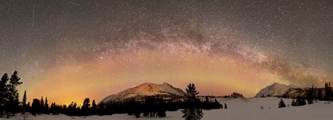 Framed Aurora Borealis and Milky Way over Yukon, Canada Print