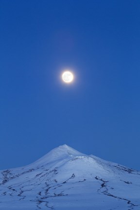 Framed Full Moon over Ogilvie Mountains, Canada (vertical) Print
