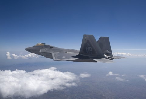 Framed F-22 Raptor Flies Around Southern New Mexico Print