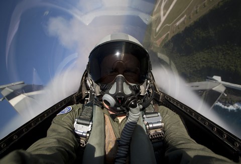 Framed View from the Cockpit of an F-16 Print