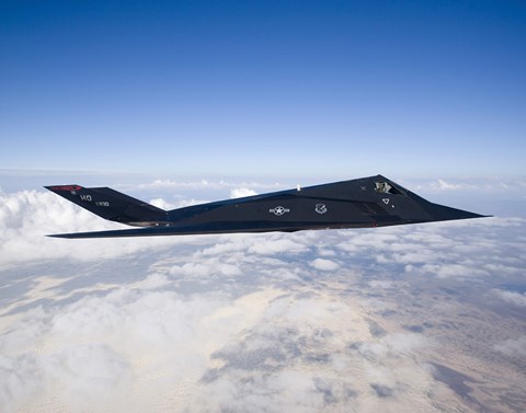 Framed F-117 Nighthawk Stealth Fighter in Flight over New Mexico Print