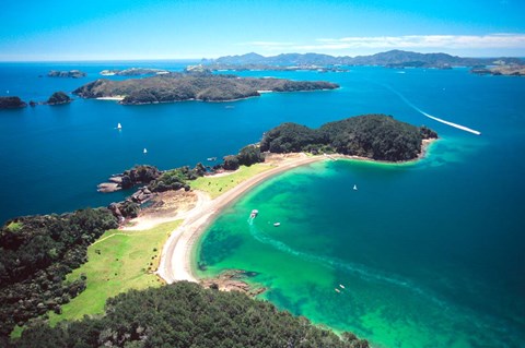 Framed Motuarohia Island, Roberton Island, Bay of Islands, Northland, New Zealand Print