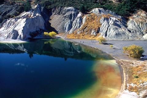 Framed Blue Lake, St Bathans, Central Otago, New Zealand Print