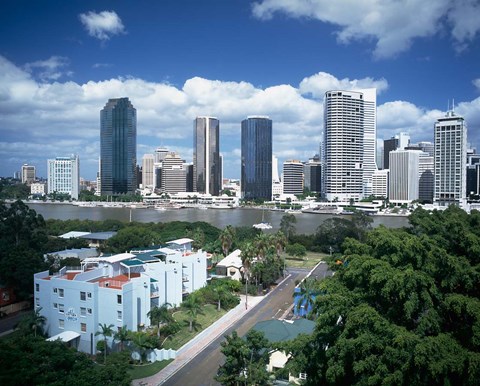 Framed Brisbane Skyline, Queensland, Australia Print