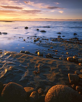 Framed Sunset, Tasman Bay, South Island, New Zealand Print