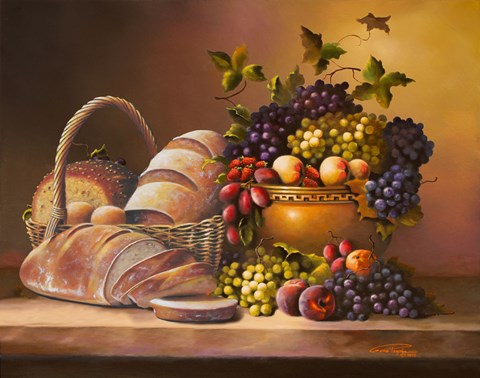 Framed Fruit and Bread Print