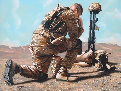 Framed Soldiers Cross Print