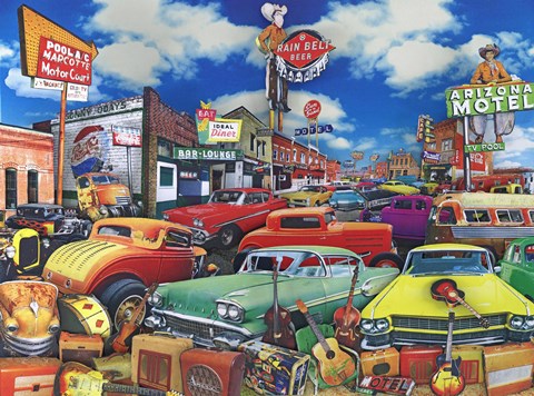 Framed Cowboy Town - Rainbelt Print