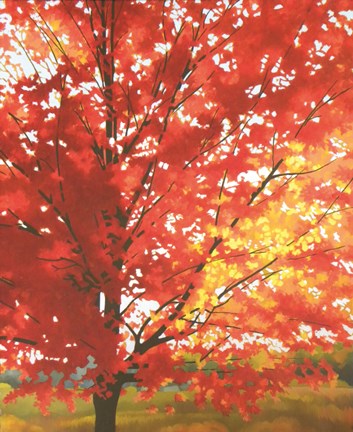 Framed Red Tree Print