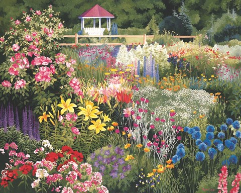 Framed Door County Garden Gazebo Print