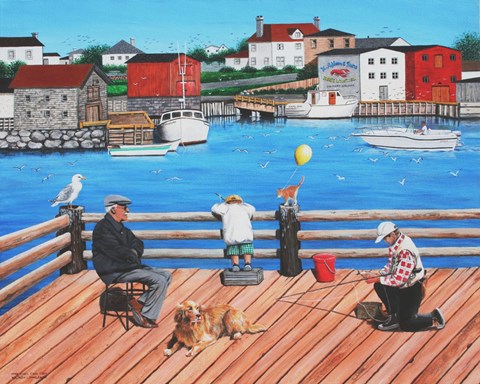 Framed Here Fishy, Fishy, Fishy Print