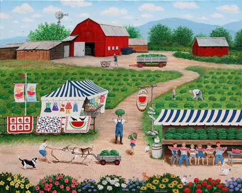 Framed Walter's Watermelon Print