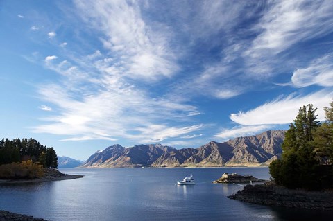 Framed Lake Hawea, Otago, South Island, New Zealand Print