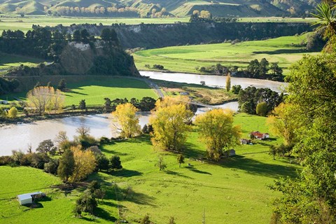 Framed Rangitikei River, near Ohingaiti, Rangitikei, North Island, New Zealand Print
