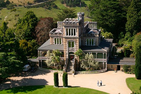 Framed Aerial view of Larnach Castle, Dunedin, New Zealand Print