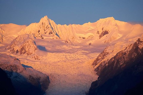 Framed Alpenglow, Fox Glacier Neve, South Island, New Zealand Print