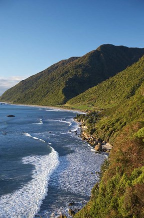 Framed Coastline, Twelve Mile Bluff, South Island, New Zealand Print