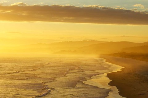 Framed Coast South of Dunedin, South Island, New Zealand Print