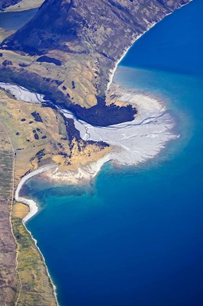 Framed Dingle Burn Entering Lake Hawea, South Island, New Zealand Print