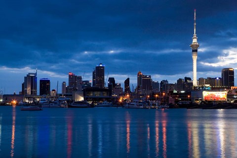 Framed Skytower, City Skylines, North Island, New Zealand Print